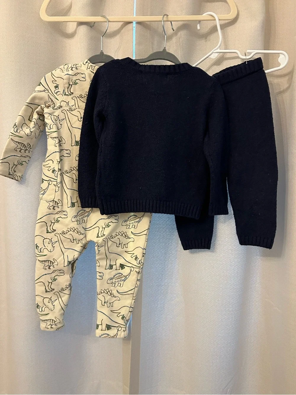 Angel Dear Cream Dinosaur Outfit & Old Navy Sweater Set
